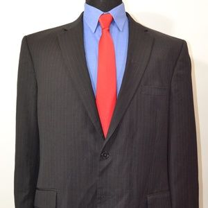 Jos A Bank 44L Sport Coat Blazer Suit Jacket Black